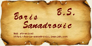 Boris Sanadrović vizit kartica
